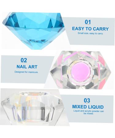 POPETPOP 2 Pcs Nail Art Crystal Cup Nail Powder Mixing Cups Crystal Dappen Dish Cups Glass Cup for Nail Liquid Clear Tumblers Acrylic Powder Bowl Diamonds With Cover Cup Bowl White Crystal 5.5x5.5cmx2pcs Bluex2pcs - Buy Online on GoSupps.com