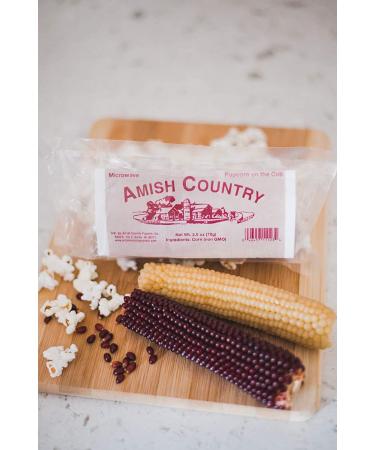 Amish Country Old Fashioned Microwave Popcorn 2-Pack - White & Red Corn + Recipe Guide - Buy Online on GoSupps.com