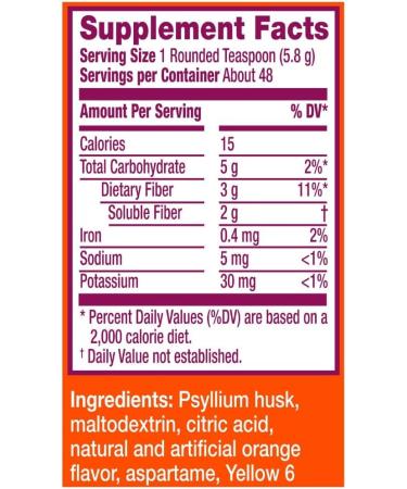 Metamucil Sugar-Free Super Fiber Powder Orange 10 oz - Boost Digestive Health - Buy Online on GoSupps.com