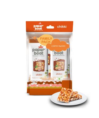 Paper Boat Paper Boat Chikki Family Pack Peanut Bars No Preservatives and Added Colors Gajak Candy Made with Jaggery Gazak (6 Pieces 16g Each)
