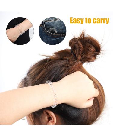 FIDGET PENCIL 40 PCS Spiral Hair Ties - No Crease Traceless Phone Cord Elastic Waterproof Coil Transparent Clear - Buy Online on GoSupps.com