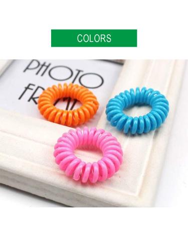 Sacola Spiral Hair Ties - 50 Colorful No-Wrinkle Ponytail Holders | Invisible Hair Ties for Cell Phones - 10 Vibrant Colors - Buy Online on GoSupps.com