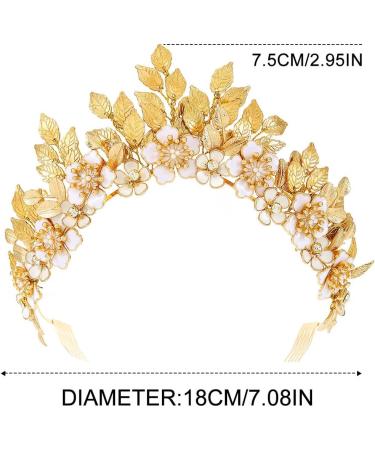 Zoestar Leaf Bride Wedding Crowns and Tiaras Gold Flower Crown Headband Princess Goddess Headpiece Bridal Headwear for Women - Buy Online on GoSupps.com