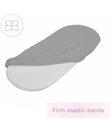 Baby Moses Basket Fitted Sheet 2 Pack - Oval Grey Soft Cotton Sheets for Moses Baskets - Buy Online on GoSupps.com