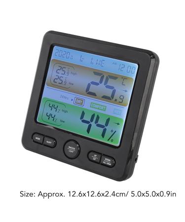 Indoor Thermometer & Digital Alarm Clock - Accurate Temperature for Bedroom | DC5V ABS Black Design - Buy Online on GoSupps.com