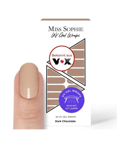 Original Miss Sophie UV gel nail foils soft touch UV I 20 UV gel nail polish stripes single-colored Dark Chocolate UV I for finger & toenails