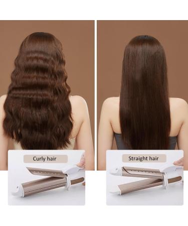 Travel Hair Curling Iron & Straightener 2 in 1 - Argan Oil Infused Mini Ceramic Iron for Long & Short Hair (Champagne) - International Shipping Available - Buy Online on GoSupps.com