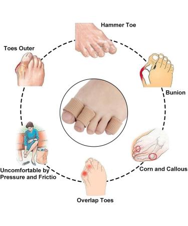 4pcs Cuttable Toe Tubes Sleeves - Elastic Fabric & Silicone Gel Toe Protectors for Pain Relief | Corn & Callus Remover | 4 Sizes Available - Buy Online on GoSupps.com