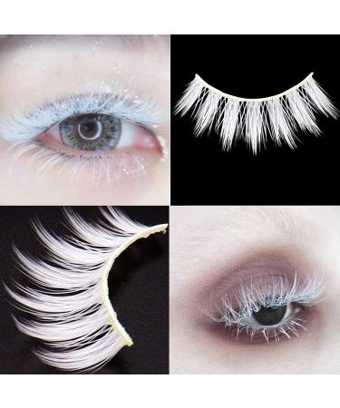 Ysimee 3 Pairs White 15mm Handmade Reusable Eyelashes - Natural Look for Halloween Cosplay & Masquerade Parties - Buy Online on GoSupps.com