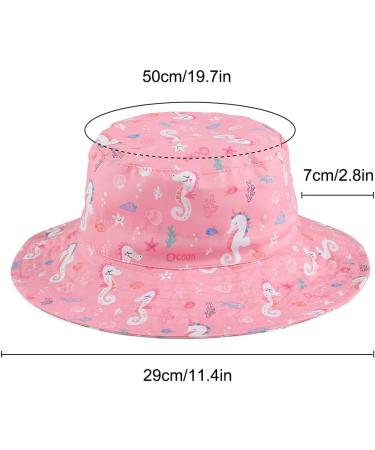LACOFIA Toddler Baby Sun Hat | Unisex Kids Summer Bucket Hat | Wide Brim for Outdoor Swim Beach Pool | Adjustable 6-24 Months | B-Pink - Buy Online on GoSupps.com