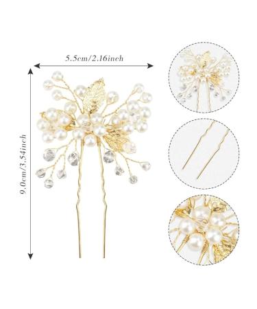 XZtimes Wedding Hair Clips Gold Leaf Bride Hair Pins Bridal - Pack of 3 - gold pin - Vintage - Buy Online on GoSupps.com