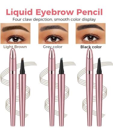 3D Waterproof Microblading Eyebrow Pen 2024 Magic Eyebrow Pencil Long Lasting Natural Brow Definer Precision Tip Eyebrow Pencil for Makeup Results(Black) - Buy Online on GoSupps.com