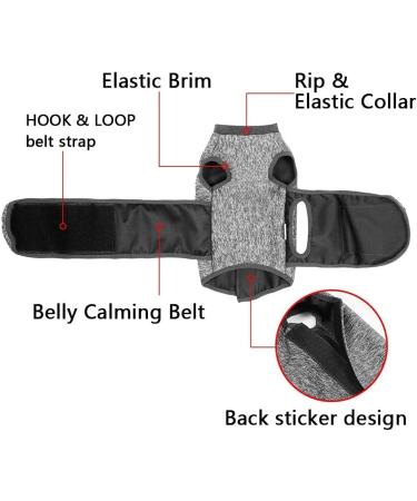 Pet Anxiety Jacket Dog Anxiety Calming Vest Pet Stress Relief Wrap Adjustable Anxiety Relief Onesie Shirts for Small Medium Large Dogs Cats Grey L - Buy Online on GoSupps.com