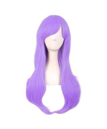MapofBeauty 28 Inch/70cm Women Side Bangs Long Curly Hair Cosplay Wig (Light Purple) - Buy Online on GoSupps.com