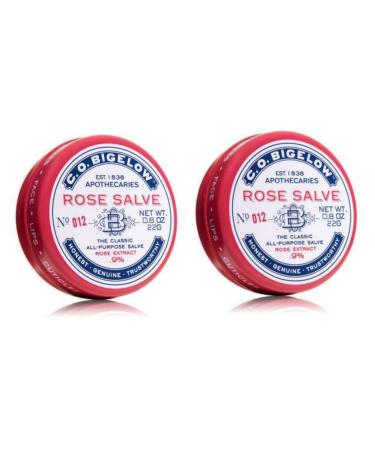 C.O. Bigelow All Purpose Classic Rose Salve Lip Balm .8 Oz (22g) Tin 2 Pack