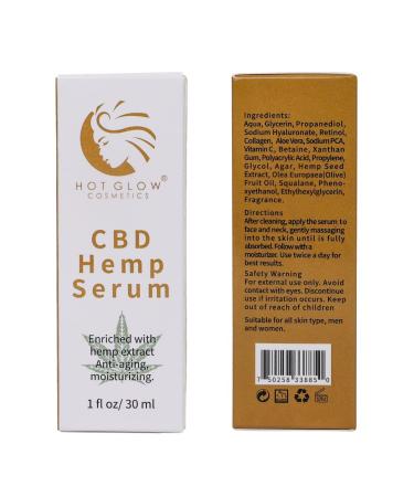 Organic Hemp Serum with Hemp Seed Extract Vitamin C Aloe Vera - Anti-Aging & Moisturizing (1oz) - International Shipping Available - Buy Online on GoSupps.com