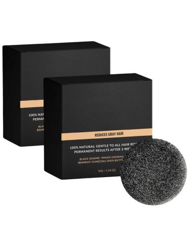 Savon anti-cheveux gris savon blanchissant naturel pour cheveux noirs hydratant nettoie en profondeur et fortifie le cuir chevelu 2pcs