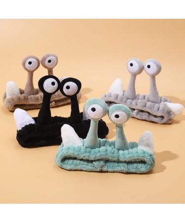 Funny Snail Eyes & Ears Plush Headband Cartoon Antenna Hair Band for Washing Face | Gray Cozy Accessory - Buy Online on GoSupps.com