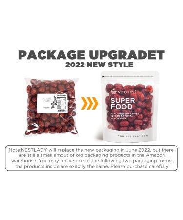 NESTLADY Jujube Date Red Date 454g (1LB) - 100% Natural Health Snack for Improved Sleep - Sweet and Chewy Dried Fruit - Packed in USA - Buy Online on GoSupps.com