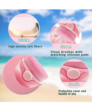 Kids Sunscreen Applicator Set - 4 Pack Soft Bristle Brushes with Covers & Cleaning Pads - Pink Sunblock Tools for Easy Application - Buy Online on GoSupps.com