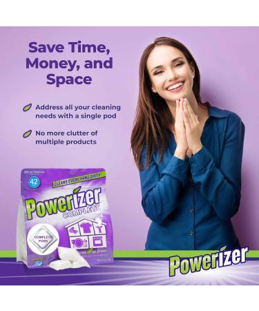 Powerizer Complete Pods - Multipurpose Plant-Based Laundry & Dishwasher Detergent | 42 All-in-One Cleaning Pods for Effective International Shipping - Buy Online on GoSupps.com