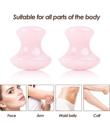 Buy 2-Piece Pink Mushroom Gua Sha Massage Tool Set - Natural Acupressure for Face Neck & Eye Relaxation | Improve Fine Lines - Beauty Spa Essential - Buy Online on GoSupps.com