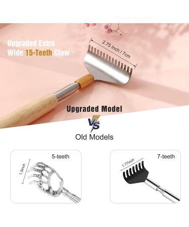 Oversize Back Scratcher Extendable  Aznrszy Back Scratcher for Men Women with Wooden Handle Steel Massage Roller Wider Claw  Sturdy Manual Back Scratcher Massager Extend Up to 62CM L-24'' - Buy Online on GoSupps.com