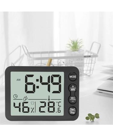 Buy Indoor Thermometer Hygrometer - Large Screen Temperature & Humidity Meter with Alarm Clock & Countdown Timer - Ideal for Kitchen & Home Use - Buy Online on GoSupps.com