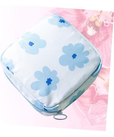 Cabilock Storage Pocket 2 Pack - Versatile Cosmetic Period & Diaper Bag for Women | Travel-Friendly Blue Floral Design - 12.5x12cm - Buy Online on GoSupps.com