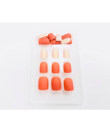FAUX ONGLES FORME CARR CORAIL ET BEIGE MAT Corail et Beige 1 unit (Lot de 1) - Buy Online on GoSupps.com
