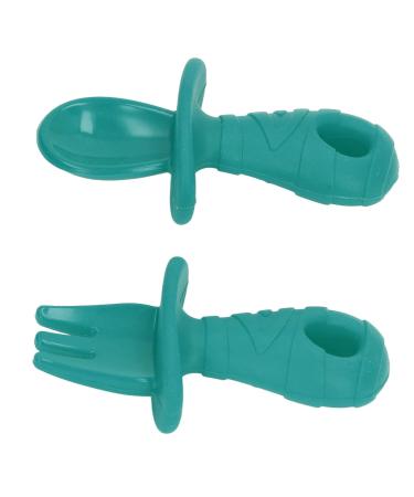 Soft Silicone LED Chewing Spoon | Baby Anxiety Relief Fork - Green | Safe & Effective International Shipping - Buy Online on GoSupps.com