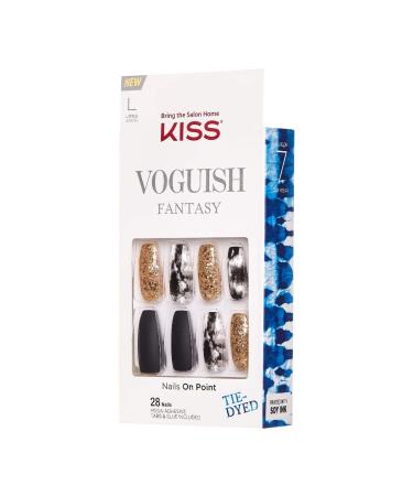 KISS Voguish Fantasy New York Gel Nails Kit - Long Length, Press-On/Glue-On, 24 Adhesive Tabs, Glue, Manicure Stick, Mini File - Buy Online on GoSupps.com