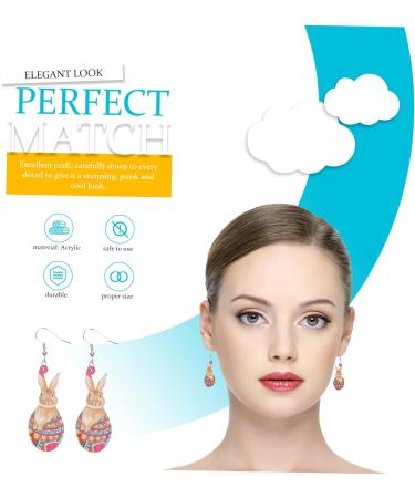 Holibanna 2 Pairs Rabbit Earrings Easter Earrings for Girls Easter Earrings for Women Spring Earrings Valentines Day Earrings Holiday Earrings for Women Egg Earrings Eggs Chick Miss Acrylic 4.5X2CMx4pcs As Shownx4pcs - Buy Online on GoSupps.com