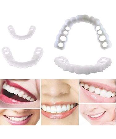 FCcassiel 2 PCS Fake Teeth Veneers Dentures for Women Men - Temporary Tooth Repair and Comfortable Dental Veneers - Protect Your Teeth and Regain Confident Smile - Multicolor - Buy Online on GoSupps.com