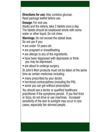 St Johns Wort 2 x 60 Vegan Tablets Relieve The Symptoms of Slightly Low Mood and mild Anxiety - Buy Online on GoSupps.com