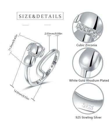 EJALEN 925-Sterling-Silver Puppy Dog Ring - Forever in My Heart CZ Adjustable Open Dog Jewelry for Women - Buy Online on GoSupps.com