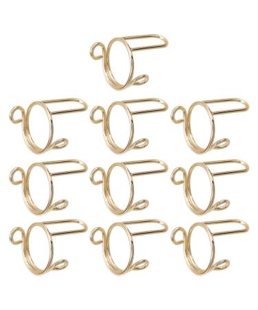 PLCPDM 10 Pack Adjustable Finger Nail Art Finger Rings Women Girl Jewelry Nail Rings Adjustable Fingertip Rings Copper Material Gold-color