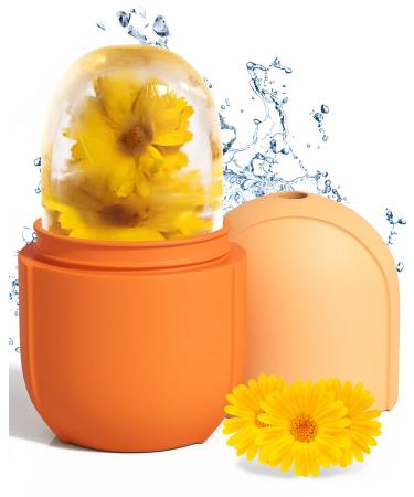 Ice Face Roller, Ice Roller for Face & Eye Puffiness Relief, Beauty Ice Facial Rollers Mold Facial Icing Massage Beauty Skin Care Tools for Brighten Lubricate Shrink Pores Remove Fine Lines (Orange)