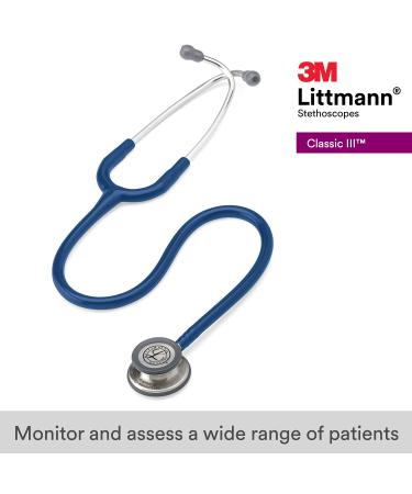 3M Littmann Classic III Stethoscope Navy Blue Tube 69cm 5622 - Standard Chestpiece - Single - Buy Online on GoSupps.com