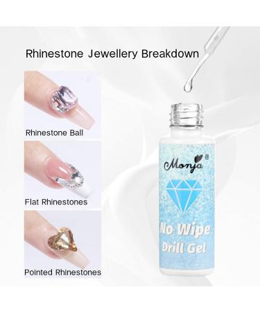 Wipe-Off Rhinestone Glue Gel Adhesive for Caulking Nail Gem Nail Art Jewel Crystal Beads Diamonds 3D Sculpting Gel Painting Gel Solid Nail Glue for Chrome Nail Powder Mirror Effect Cured Need(2PCS) - Buy Online on GoSupps.com