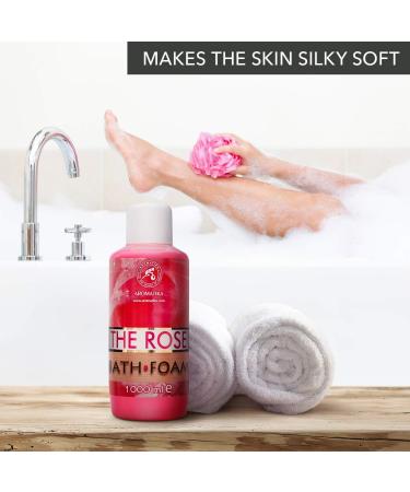 Rose Essential Oil Bath Foam 1000ml - Promotes Good Sleep - Beauty and Body Care - Aromatherapy Spa - Relaxing Bubble Bath - 1L Pack - Buy Online on GoSupps.com