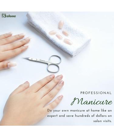 Stelone Premium Small Curved Cuticle Scissors - Stainless Steel Manicure Tool for Women - Buy Online on GoSupps.com