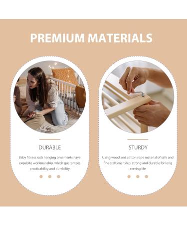 Beavorty 3pcs Wood Baby Play Gym Toy Set - Nordic Style Teething Grasping Nursing Pendant - Wooden Hanging Baby Toys for Infants - Rockers Bouncers - Christmas Gift - Buy Online on GoSupps.com