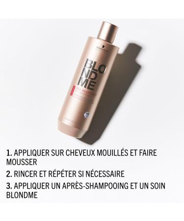 Schwarzkopf Professional BLONDME All Blondes Rich Shampoo Colored Lightened Bleached Hair 3D Bond Creation Technology Cashmere Proteins Smooths Cuticle Nourishing Purifying 300 ml - Buy Online on GoSupps.com