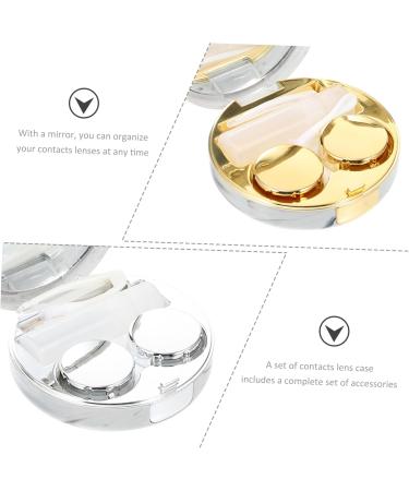 Solustrie Double Box Glasses Case for Contact Lenses | Dustproof Lens Housing & Mirror - Perfect for Travel & Cosmetics - Buy Online on GoSupps.com