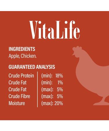 VitaLife 400 g Apple & Chicken Wraps All Natural Dog Treats dark red - Buy Online on GoSupps.com