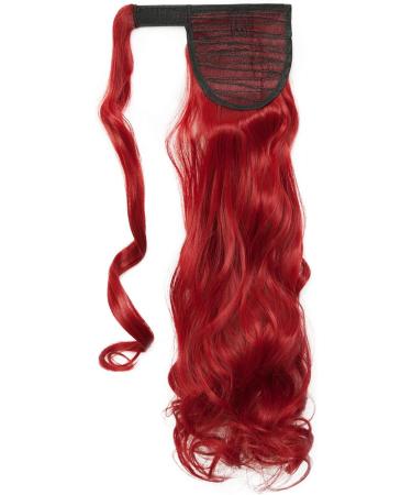 24 Long Dark Red Curly Wavy Wrap Around Ponytail Extension for Women - Buy Online on GoSupps.com