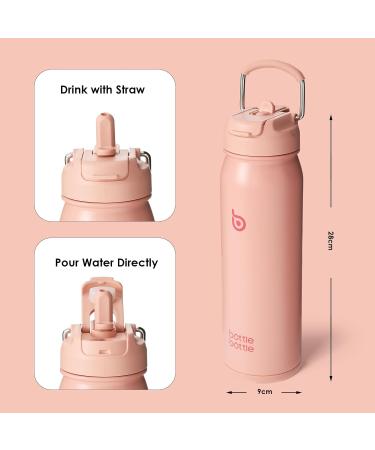 Buy BOTTLE BOTTLE Insulated Stainless Steel Sports Water Bottle with Straw & Pill Holder - Salmon Color | International Shipping Available - Buy Online on GoSupps.com