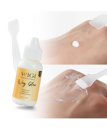 Buy WIGI Premium Wig Glue 1.3 oz - Strong Hold Waterproof Lace Adhesive with Applicator Kit - Fast Drying & Easy to Apply Hair Replacement Solution - Buy Online on GoSupps.com