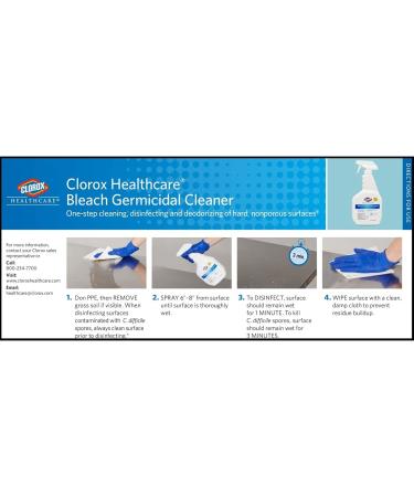 Clorox Healthcare Bleach Germicidal Cleaner Spray 32oz (68970) - Powerful Disinfectant for Home and Office - 30-40oz - Buy Online on GoSupps.com